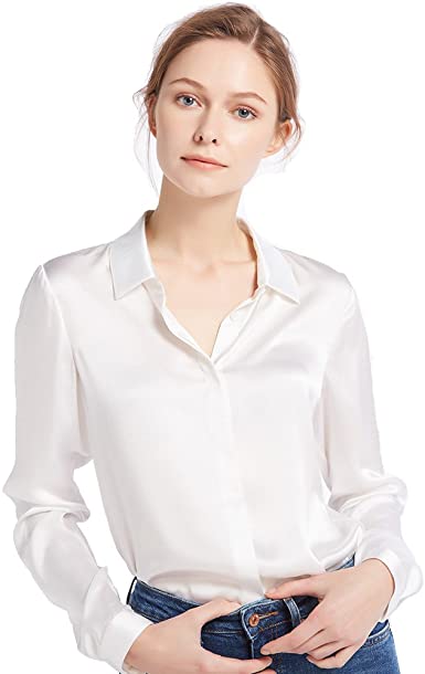 white silk blouse